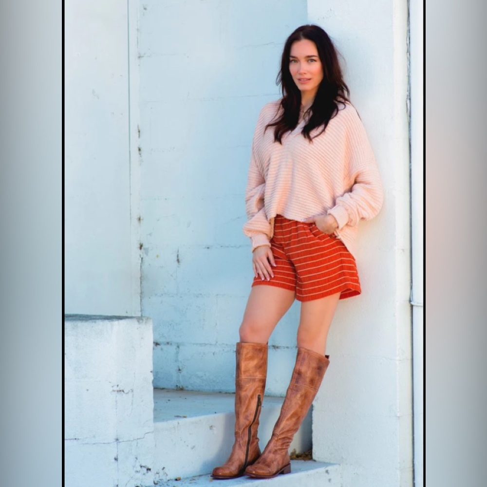 New Rochelle Bed Stu Rustic Tan Leather riding Boots 7 $450